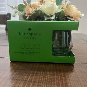 Kate Spade Green Stemless Wine Glass Set